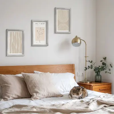 3-piece wall art set with delicate abstract boho patterns