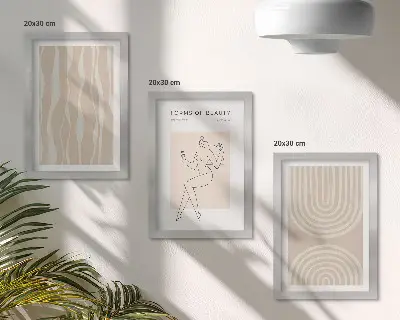 3-piece wall art set with delicate abstract boho patterns