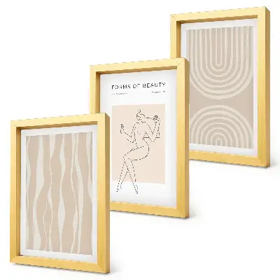 3-piece wall art set Abstract patterns delicate boho decorations