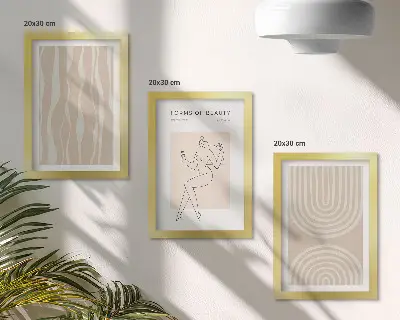 3-piece wall art set Abstract patterns delicate boho decorations