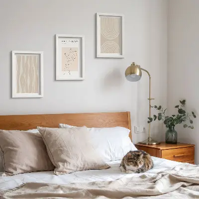 3-piece wall art set with delicate abstract boho patterns