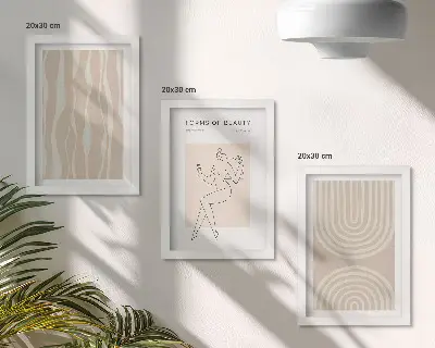 3-piece wall art set with delicate abstract boho patterns
