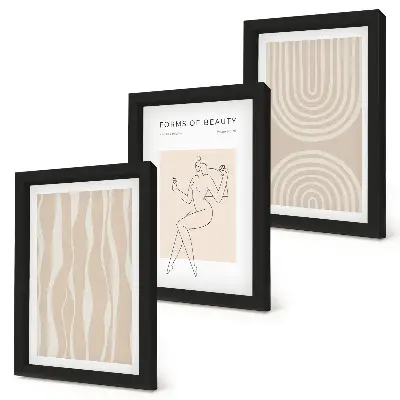 3-piece wall art set with delicate abstract boho patterns