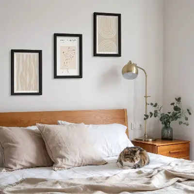 3-piece wall art set with delicate abstract boho patterns