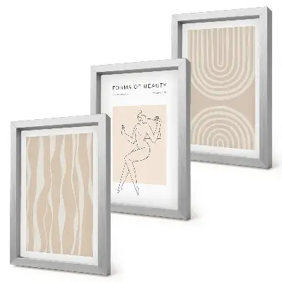 3-piece wall art set with delicate abstract boho patterns
