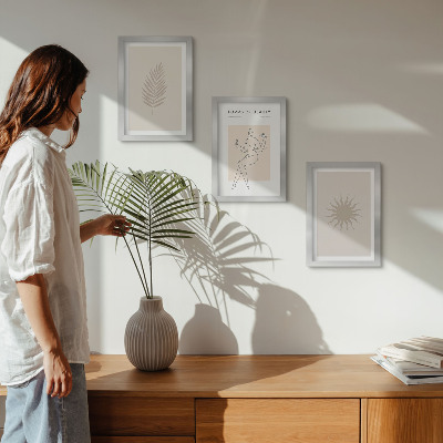 Photo frame wall A collection of minimalist forms and natural shapes