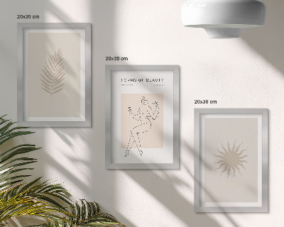 Photo frame wall A collection of minimalist forms and natural shapes
