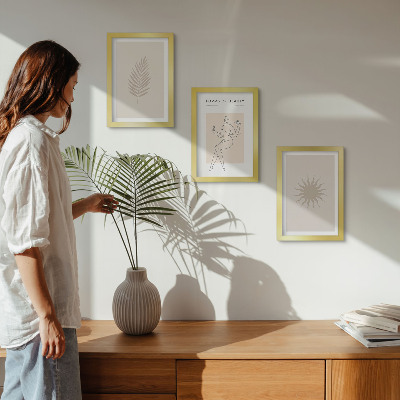 Photo frame wall A collection of minimalist forms and natural shapes