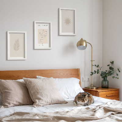 Photo frame wall A collection of minimalist forms and natural shapes