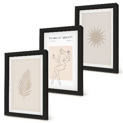 Photo frame wall A collection of minimalist forms and natural shapes