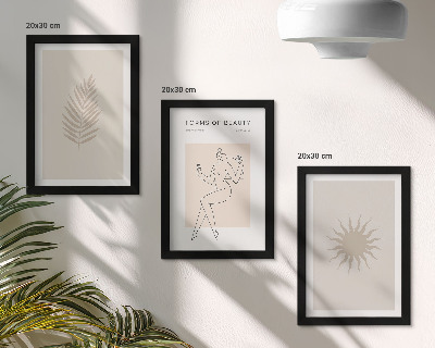 Photo frame wall A collection of minimalist forms and natural shapes