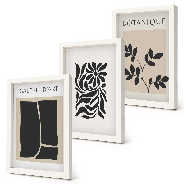 Photo frame wall Abstract plant patterns and geometric shapes