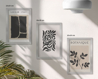 Photo frame wall Abstract plant patterns and geometric shapes