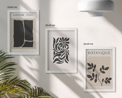 Photo frame wall Abstract plant patterns and geometric shapes