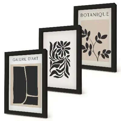 Photo frame wall Abstract plant patterns and geometric shapes