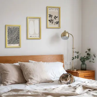 3-piece wall art set Floral patterns and minimalist lines in neutral colors