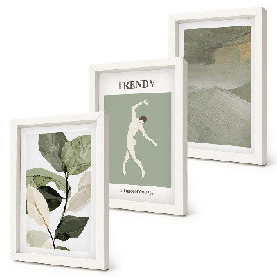 Photo frame wall Plant patterns with silhouettes and abstract forms