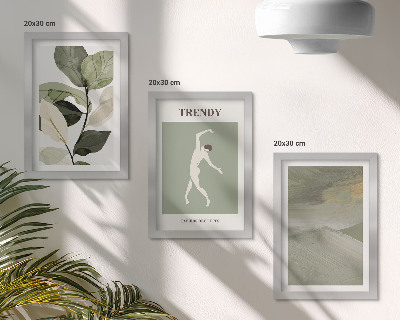 Photo frame wall Plant patterns with silhouettes and abstract forms