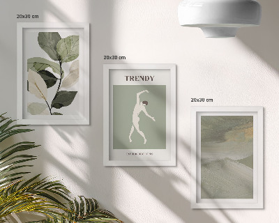 Photo frame wall Plant patterns with silhouettes and abstract forms