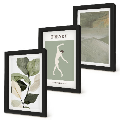 Photo frame wall Plant patterns with silhouettes and abstract forms