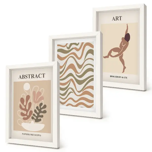 Photo frame wall gallery set with Matisse boho abstract shapes and patterns
