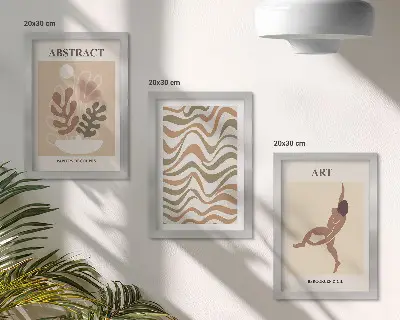 Photo frame wall gallery set with Matisse boho abstract shapes and patterns