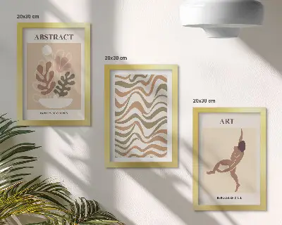 Photo frame wall gallery set with Matisse boho abstract shapes and patterns