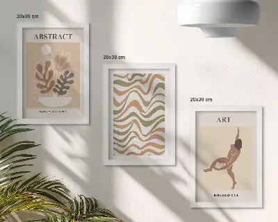 Photo frame wall gallery set with Matisse boho abstract shapes and patterns
