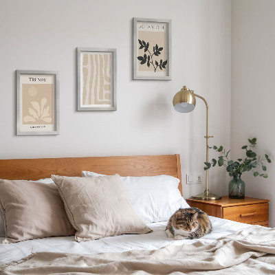 Photo frame wall Stylish plant patterns in shades of beige and black