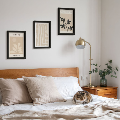 Photo frame wall Stylish plant patterns in shades of beige and black