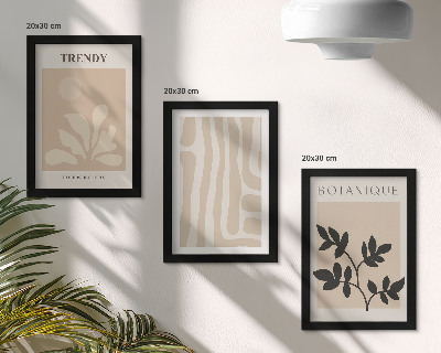 Photo frame wall Stylish plant patterns in shades of beige and black