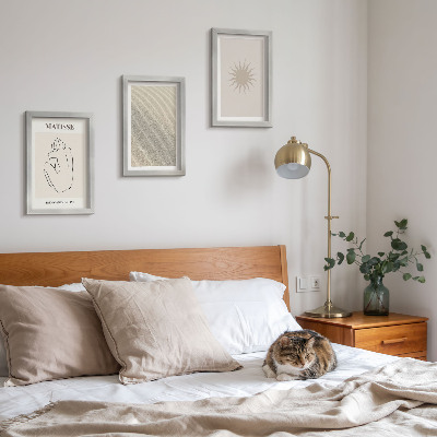 3-piece wall art set Minimalist lines, sand, waves and sun