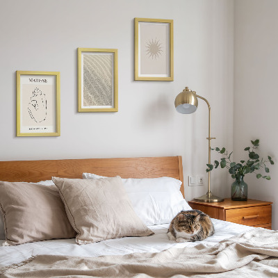 3-piece wall art set Minimalist lines, sand, waves and sun