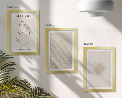 3-piece wall art set Minimalist lines, sand, waves and sun