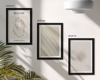 3-piece wall art set Minimalist lines, sand, waves and sun