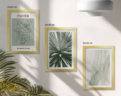Photo frame wall Plant patterns in shades of green and beige
