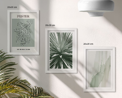 Photo frame wall Plant patterns in shades of green and beige