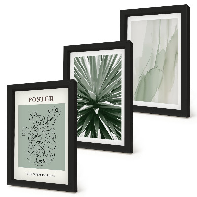 Photo frame wall Plant patterns in shades of green and beige