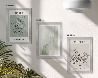 Framed triptych Flowers in a vase in a modern and minimalist style
