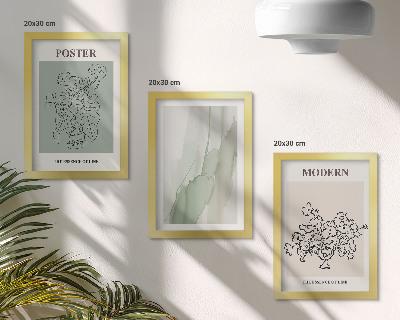 Framed triptych Flowers in a vase in a modern and minimalist style