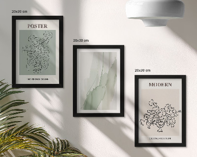 Framed triptych Flowers in a vase in a modern and minimalist style