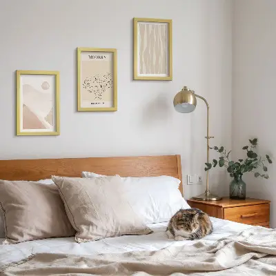 3-piece wall art set Abstract shapes in subdued colors