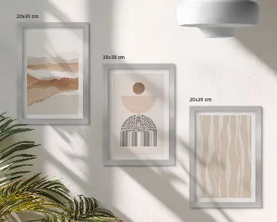 Photo frame wall abstract landscape with natural shapes and geometry