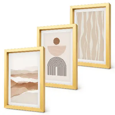 Photo frame wall abstract landscape with natural shapes and geometry