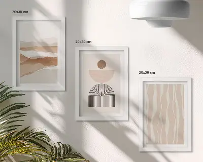 Photo frame wall abstract landscape with natural shapes and geometry