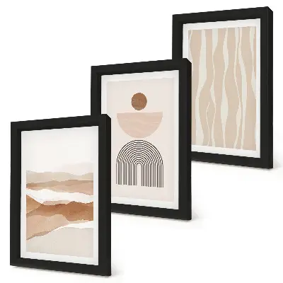 Photo frame wall abstract landscape with natural shapes and geometry