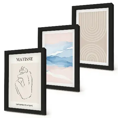 Photo frame wall Lines and waves in pastel shades with a minimalist accent