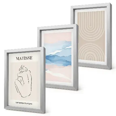 Photo frame wall Lines and waves in pastel shades with a minimalist accent