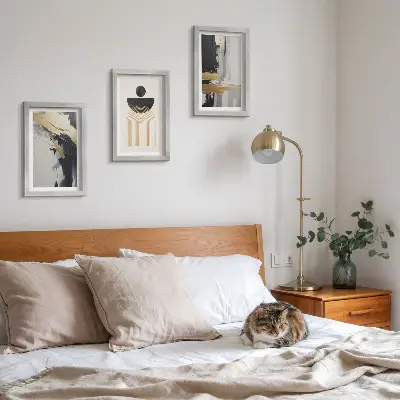 Geometry abstract elegant composition framed triptych