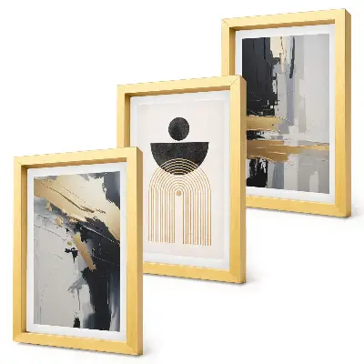Framed triptych Geometry abstract elegant composition